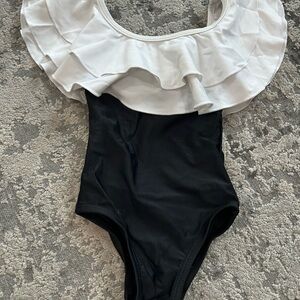 Kids One Piece Swimsuit - Black and White